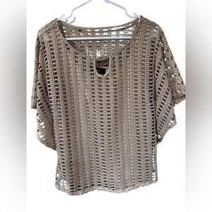 NAIF Crochet Knit Blouse - Brown